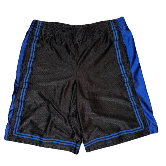 Foot Locker Men’s M Basketball Gym Shorts Black Blue Textured 10” Streetwear - Picture 1 of 4